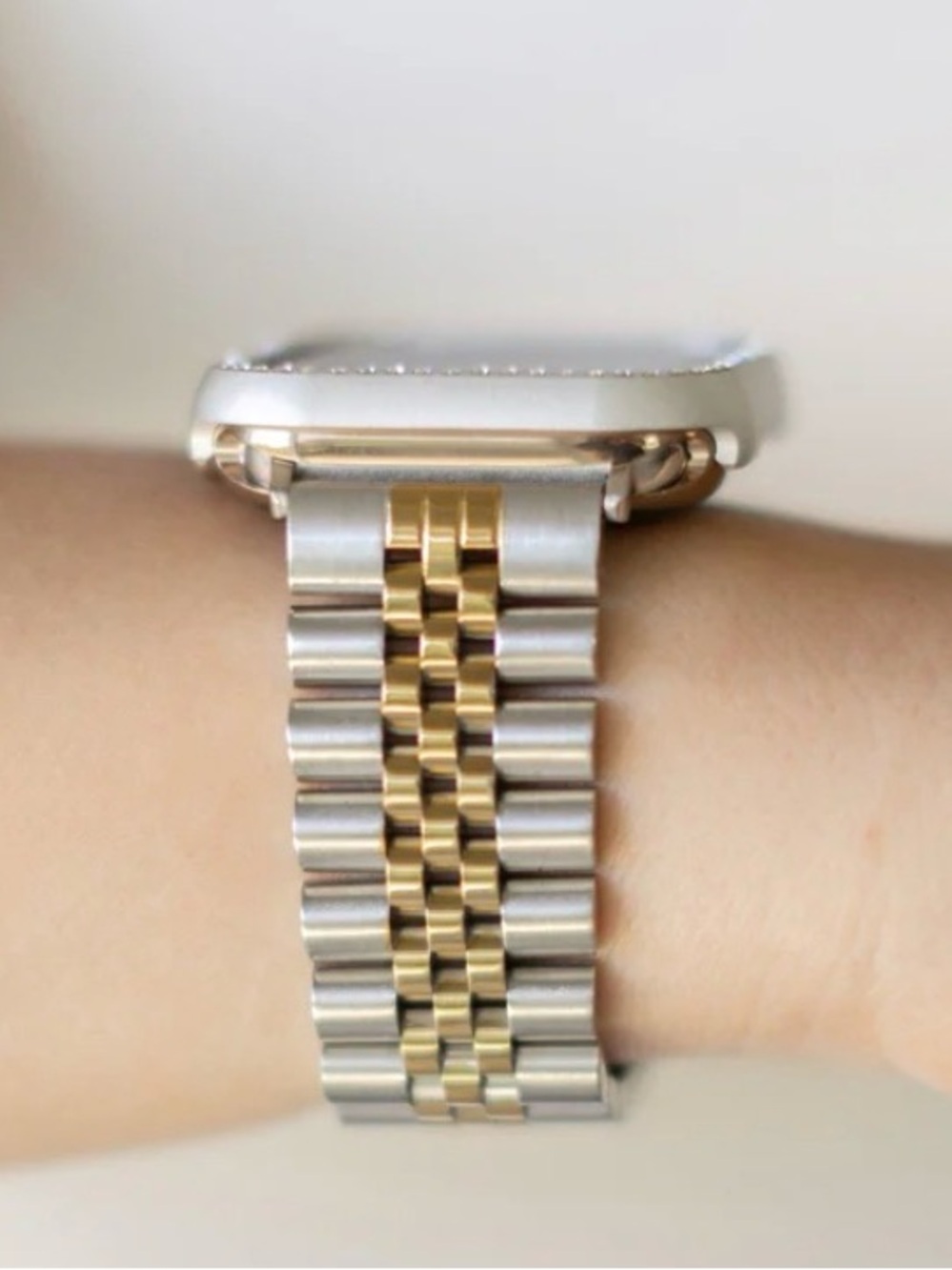 Two-Tone Stainless Steel iWatch Band - Gold & Silver